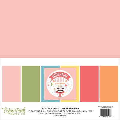 Echo Park Birthday Girl Cardstock - Solids Kit